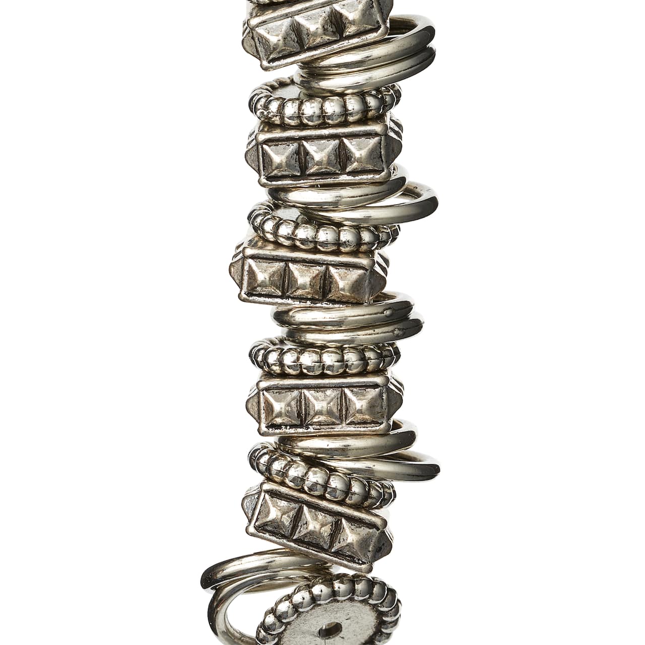 12 Pack: Sterling Silver-Plated Metal & Acrylic Ring Beads, 10mm by Bead Landing™